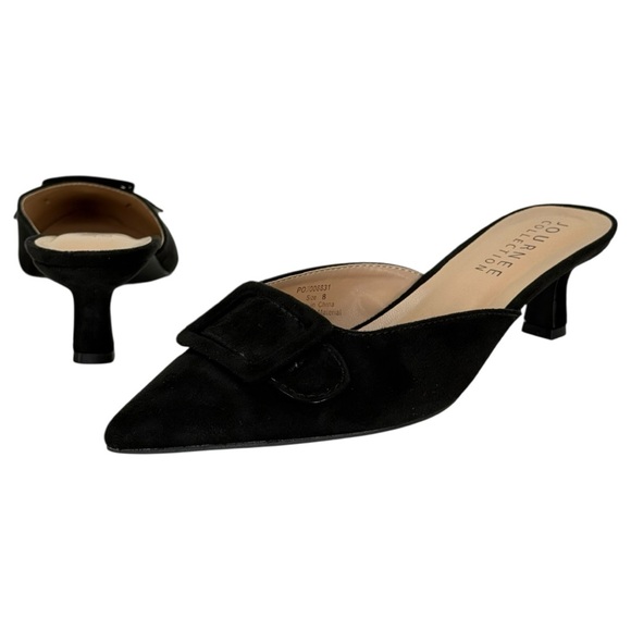 Journee Collection Vianna Black Microsuede Kitten Heel Womens Flats Size 8M - Picture 8 of 10